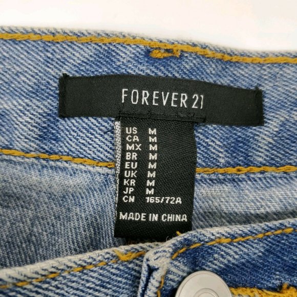 Forever 21 Size M Raw Hem Ripped Sequin Stars Denim Boyfriend Shorts - Picture 8 of 8